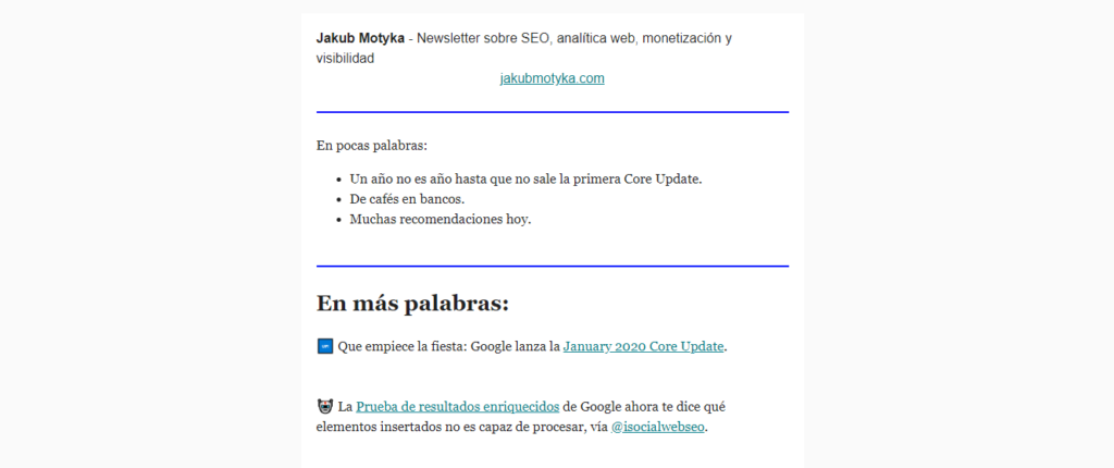 Newsletter SEO Jakub Motyka