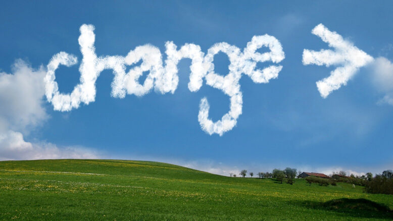 Mensaje de Change (cambio) en el cielo
